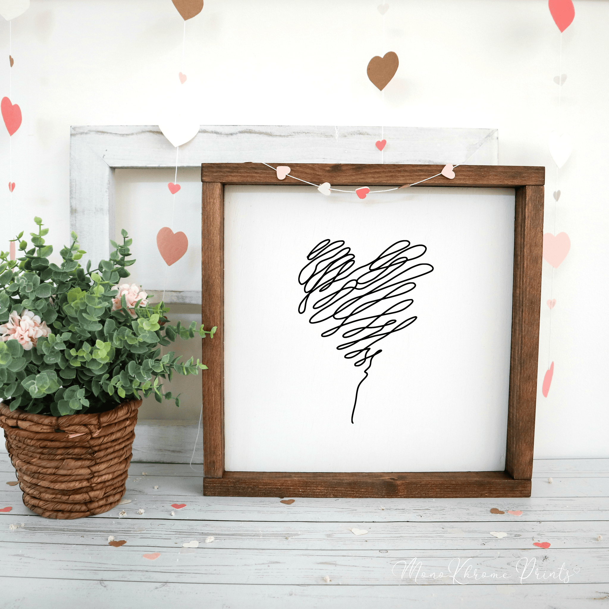 Scribble heart - Affiche décorative