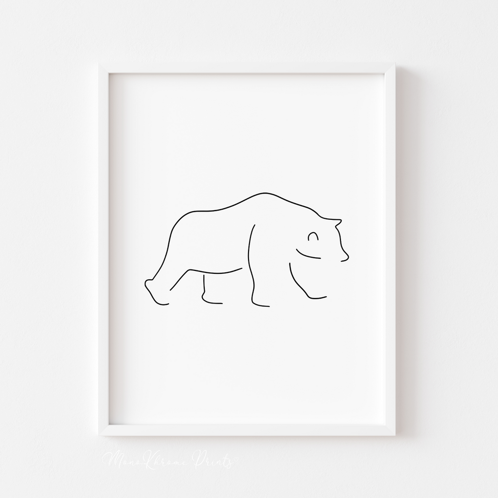 Walking bear - Affiche décorative
