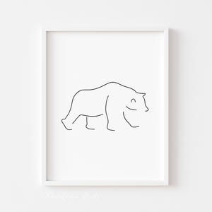 Walking bear - Affiche décorative