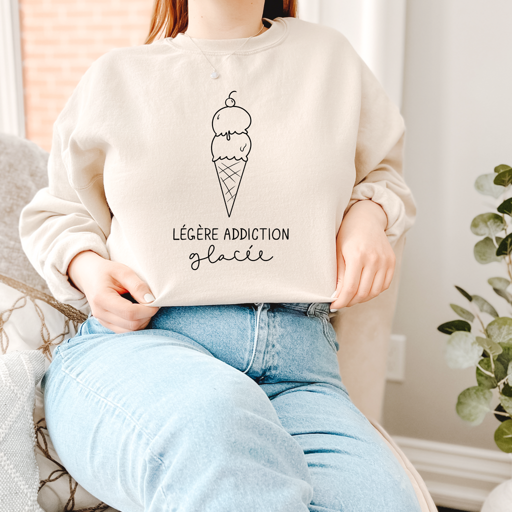 Crème glacée - Sweatshirt à col rond unisexe