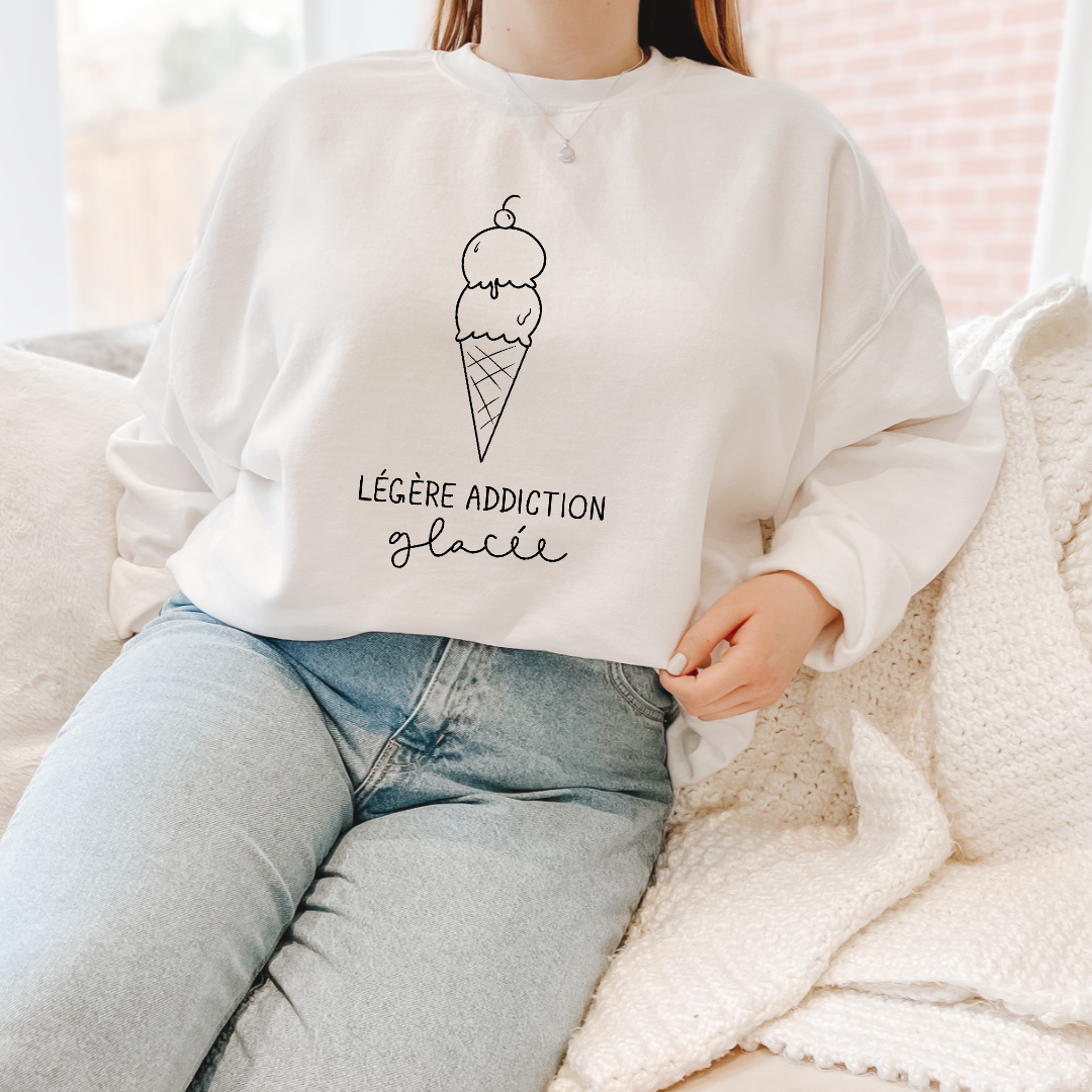 Crème glacée - Sweatshirt à col rond unisexe