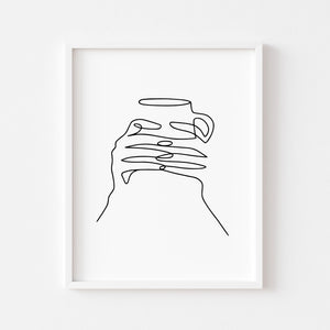 Hands and coffee - Affiche décorative