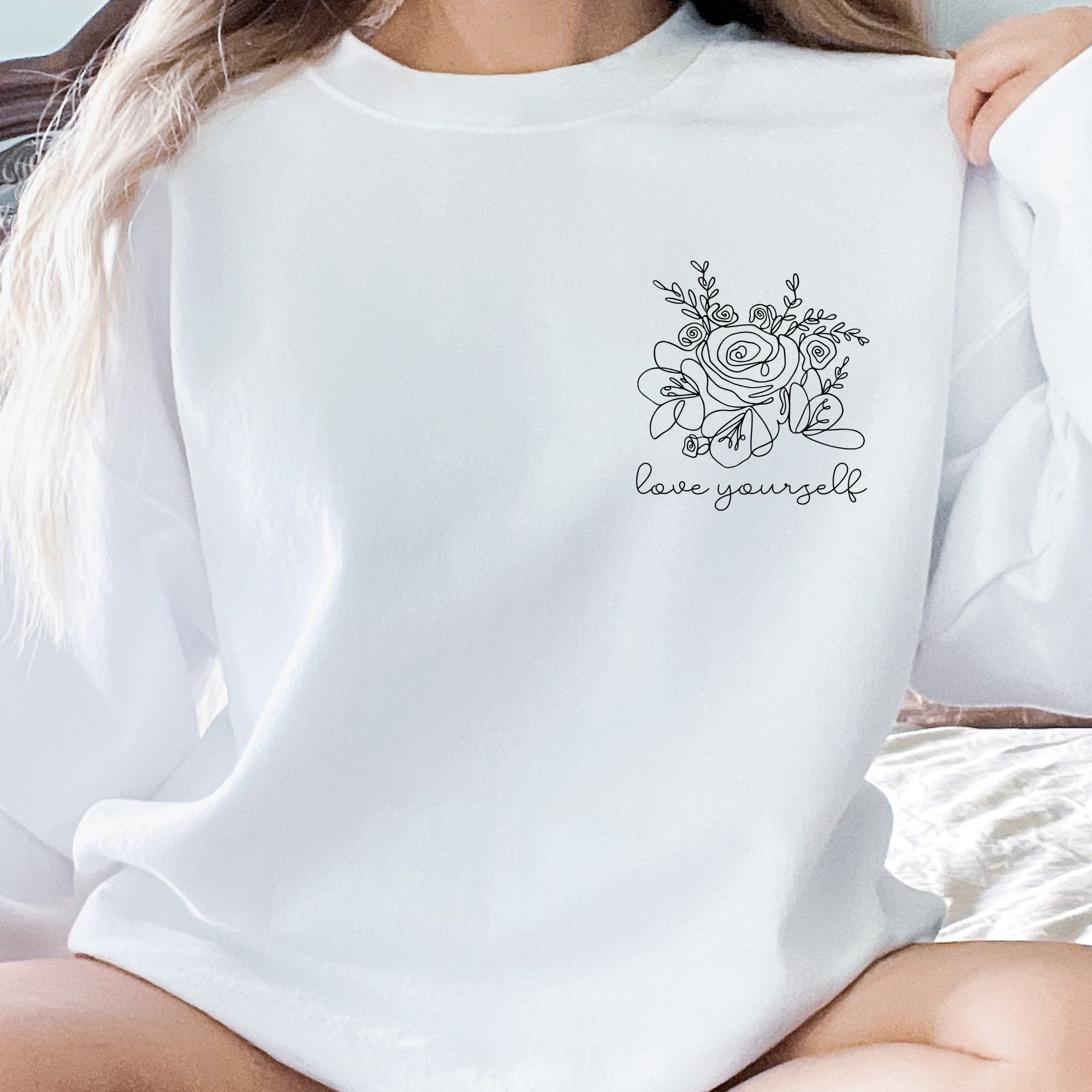 Love yourself - Sweat-shirt unisexe à col rond