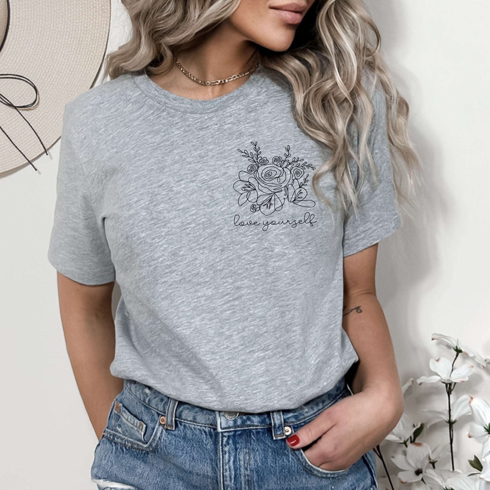 Love yourself - T-shirt unisexe à col rond